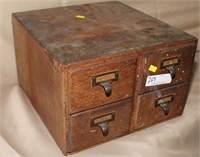 Macey 4 drawer oak file box w/dovetailed case