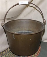 nice antique brass kettle, 14.5" dia.