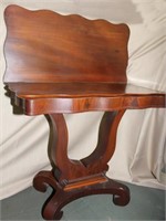 Mahogany Empire style fold over top game table