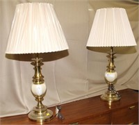 Pair Stiffel brass table lights