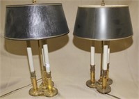 Pair of Stiffel Brass French Bouillotte Lamps
