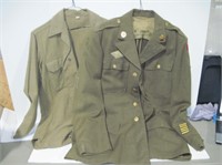 WWII Area Military Jacket and Shirt with Patches