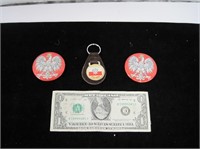 Polish Buttons and Key Chain