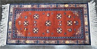 Hand Woven Oriental Rug with Fringe