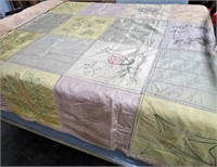 Embroidered Satin Hand Crafted Quilt