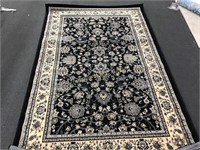 Unique Loom Kashan Collection Black 5’ x 8’ Rug