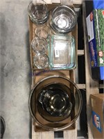 Pyrex mixing/ serving bowls, 2 flats