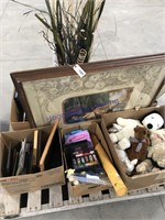 Pallet--Stuffed toys, pictures/ frames, flags,
