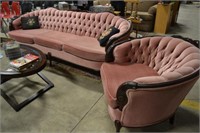 button back sofa with chair