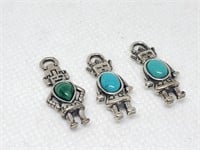 STERLING SILVER 3PC CHARMS
