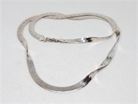 STERLING SILVER THICK HERRINGBONE NECKLACE