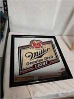Miller Lite framed mirror 20x 20