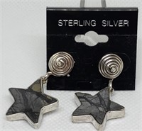 STERLING SILVER STAR EARRINGS