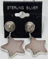 STERLING SILVER STAR EARRINGS