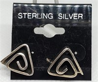 STERLING SILVER EARRINGS TRIANGLE SHAPED