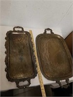 Pair of silver plated serving trays