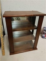 Wood knick knack wall shelf with weird back 14 x