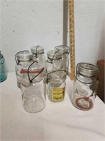 Vintage Atlas and ball jars with glass lids