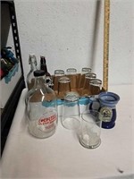 Group of beer drinking glasses, mug and glass