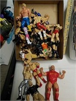 Group of collectible wrestler action figure toys