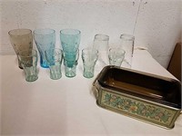 Collectible colorful Coca-Cola glasses with Pyrex