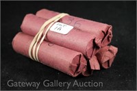 (5) Rolls Wheat Cents-