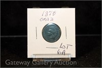 1873 Open 3 Indian Cent-