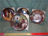 4pc Set - Knowles Norman Rockwell Collector Plates
