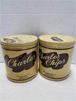 Charles Chips lidded tins pair