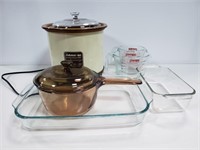 Pyrex glass dishes and Hamilton beach crockpot