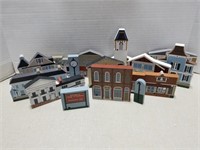 Village of Clarkston painted wood pieces