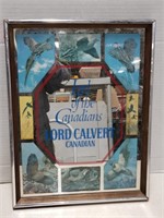 Wood framed Lord Calvert bar mirror