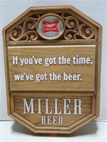 Molded plastic Miller beer bar sign