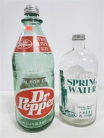 Vintage glass beverage bottles