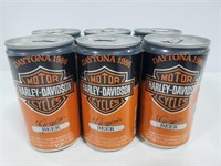 5 unopened Harley Davidson 1986 beer cans