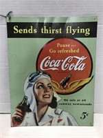 Coca Cola aviation advertisement tin sign
