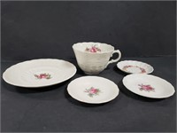 5 Spode rose pattern china pieces