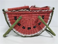 Watermelon wicker picnic basket