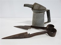Rustic watering can and primitive shears