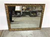 Large vintage gold wood framed mirror