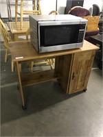 Desk and microwave