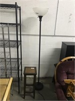 Floor lamp and plant stand