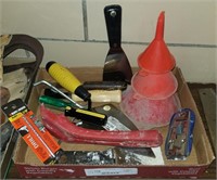Tool Box Lot Funnels Trowel Scrapers & More