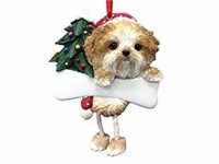 Shih Tzu Ornament Puppy Cut with Unique "Dangling