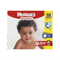 HUGGIES Snug & Dry Diapers, Size 3, 204 Count