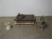 Cart, Step Stool, and Gear Box-
