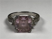 .925 Pink CZ Ring