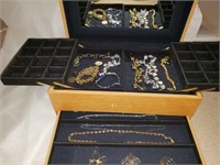 Jewelry Box With Assorted Necklaces And Bracelets