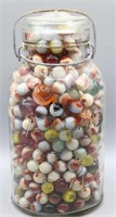 Vtg Atlas Fruit Jar Filled w Vintage Marbles..
