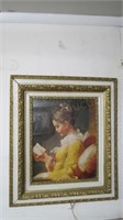 Framed Lady Reading Print